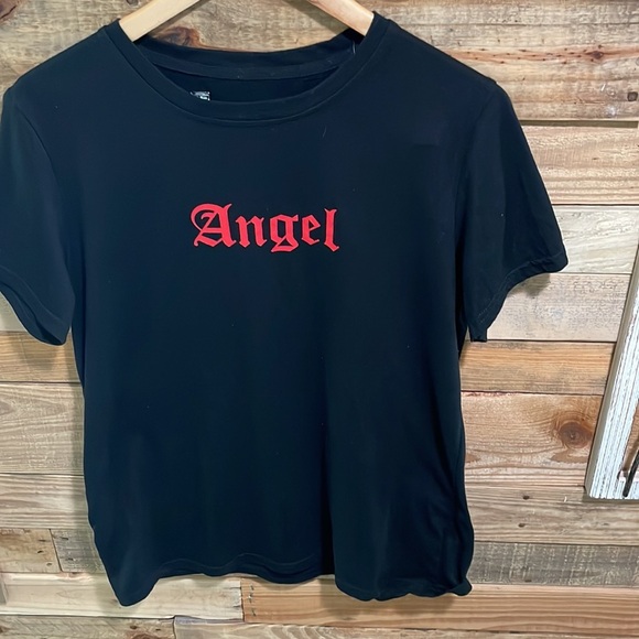 SHEIN Angel Black shirt size S - Picture 2 of 7